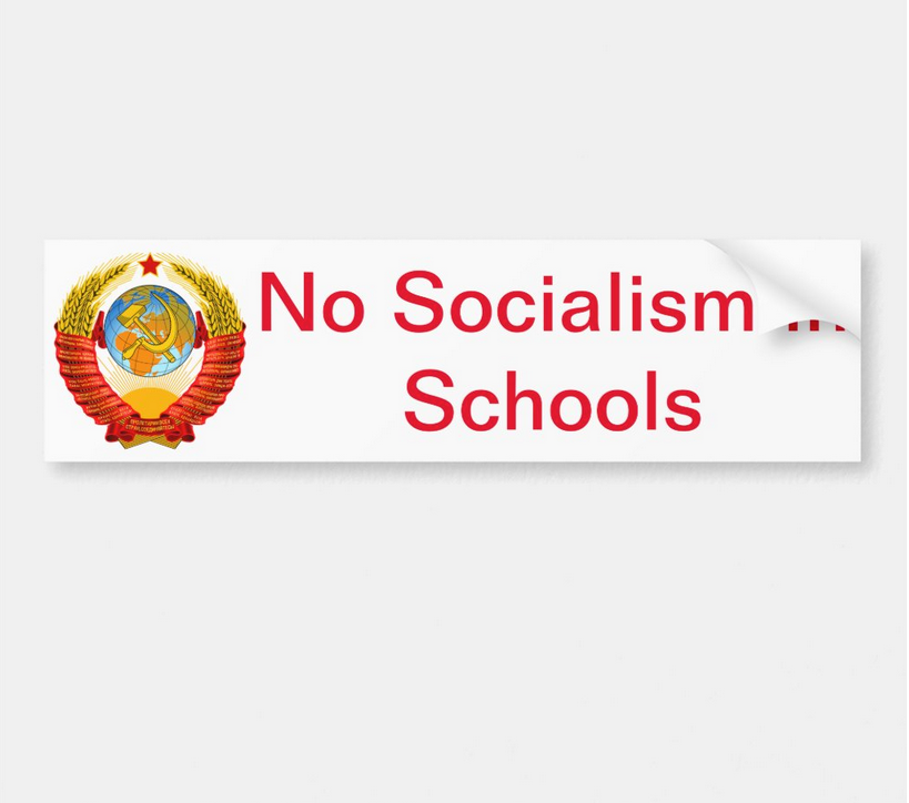 image of No Socialism In Schools Bumper Sticker